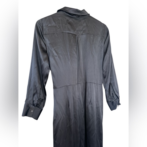 L’AGENCE Kadi Long Silk Wrap Dress in Black - Picture 10 of 12